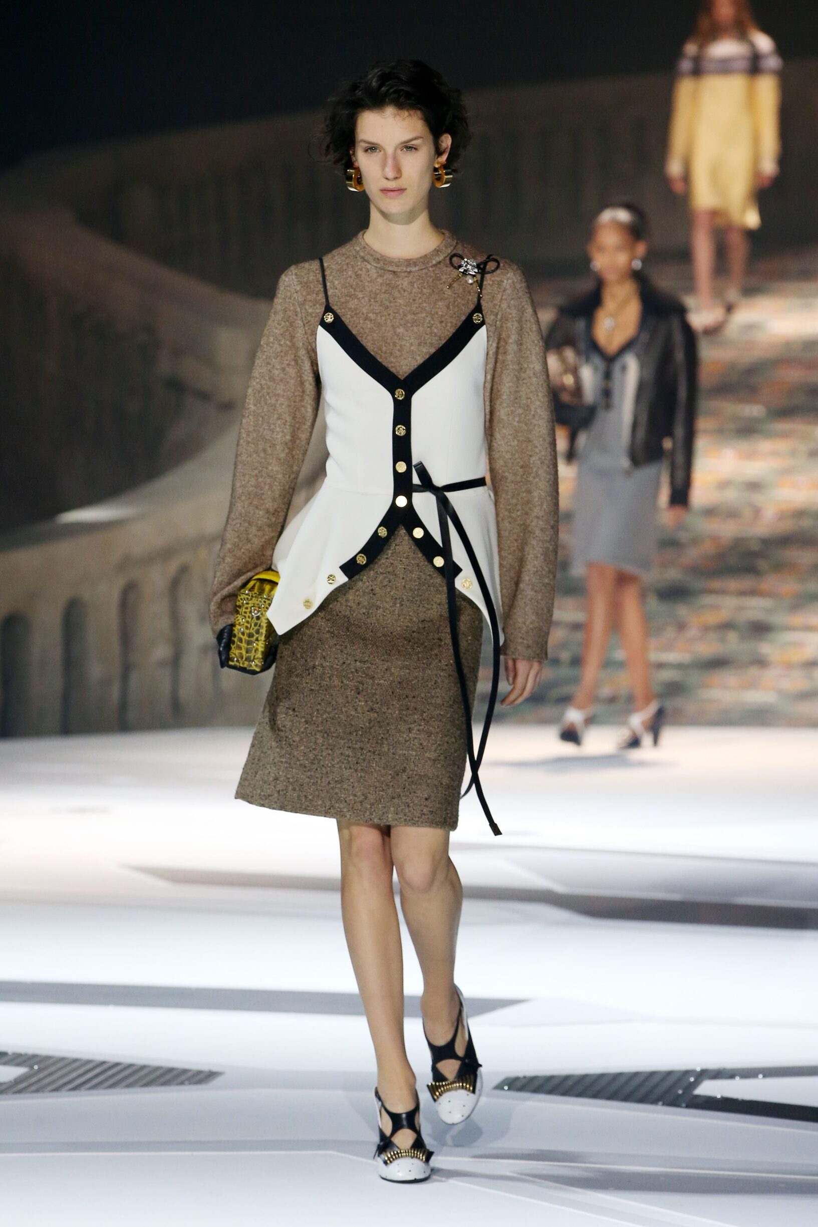 Louis Vuitton® Monogram Fil Coupé Lavaliere Collar Dress Optical White.  Size 44 in 2023