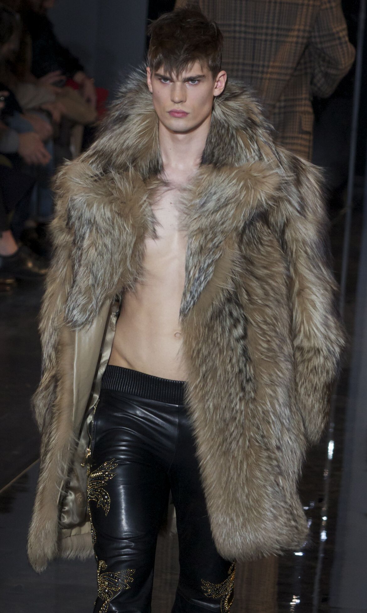 versace fur coat mens