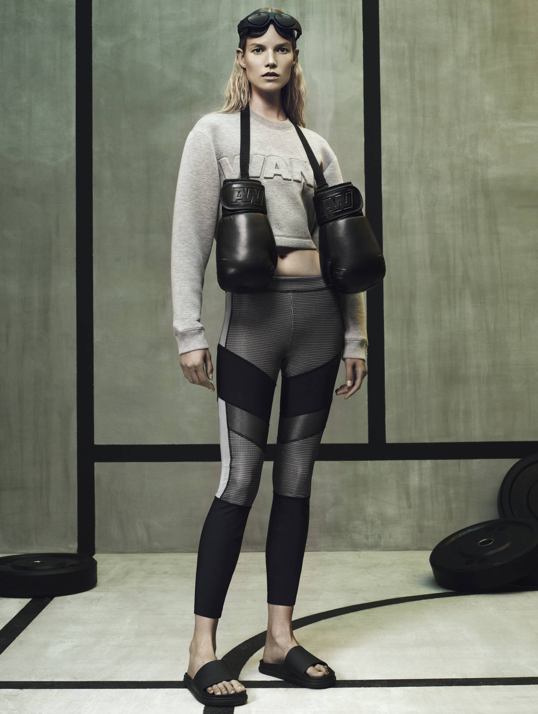 NEW Alexander Wang H&M Reflective Pants Runway Yoga Leggings Blac
